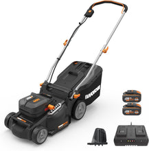 Load image into Gallery viewer, Pack Pro+ Tondeuse à Gazon 40V 460m² + Coupe-Bordures 20V + 2 Batteries 4Ah et 1 Batterie 2Ah + Chargeur Double et Chargeur Simple (Idéal pour l'Entretien du Jardin)