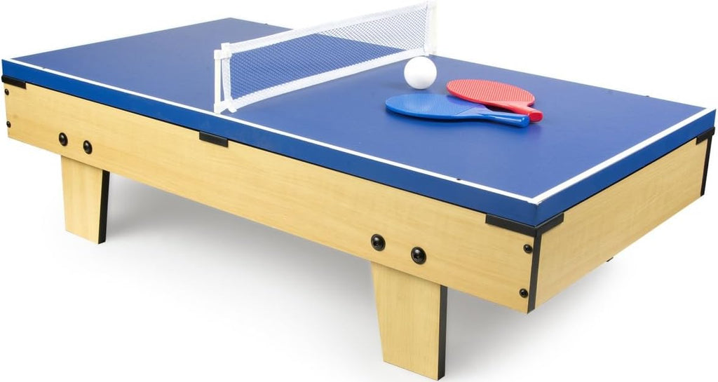 Leomark Table de Babyfoot 4 in 1 Multifonctionnel Jeu de Football,Bilard, Tenis, Hockey Baby-Foot, Baby Foot Table En Bois Jeu de Football Petite Taille Universel