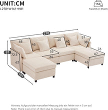 Load image into Gallery viewer, Seyakany Canapé d'angle Convertible,canapé Convertible 4 Places,en Tissu Chenille avec Repose-Pieds Amovible,canapé Quatre Places en L en U,adapté à la Maison,au Salon,à l'appartement
