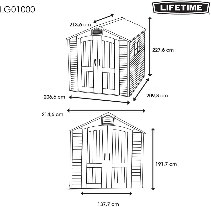 Abri de Jardin Tan 132,7 x 204,4 x 227,9 cm