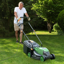 Load image into Gallery viewer, Tondeuse à Gazon Électrique Filaire 1500 W 4015 TR/Min Boîte de Collecte 35 L 3 Hauteur Réglables 25-65 MM Largeur de Coupe 34 CM Vert -