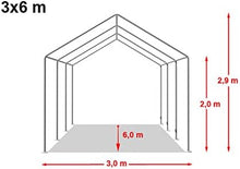 Load image into Gallery viewer, TOOLPORT 3x6 m Tente de réception/Barnum Gris-Blanc Toile de Haute qualité PVC 700 N