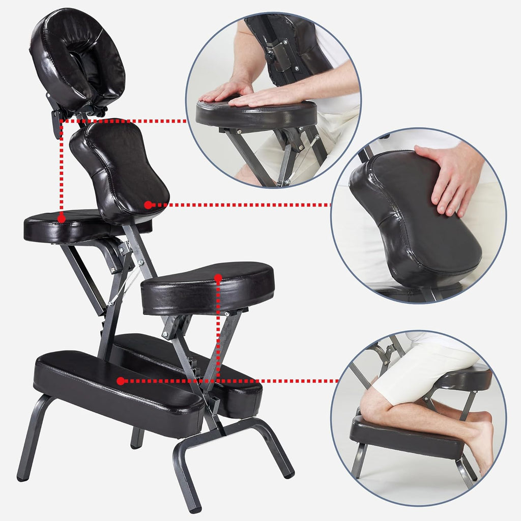 Master Massage Bedford Chaise de Massage Portable et légère avec Sac de Transport Confortable, Facile à Plier, Marron