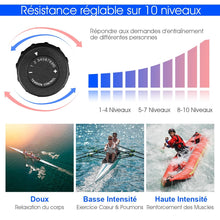 Load image into Gallery viewer, Rameur d'Appartement Pliable à Résistance 10 Niveaux Ecran Lcd Capacité 120kg Musculation Des Bras Cardio-Training Noir -