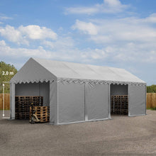 Load image into Gallery viewer, TOOLPORT Tente de Stockage 4x8 m abri bâche PVC 700 N imperméable Gris