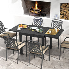 Load image into Gallery viewer, Table de Jardin Extensible en Aluminium Ajustable de 80 à 160 CM Table à Manger Extérieure Plateau à Lattes pour 4-6 Personnes Gris Foncé -