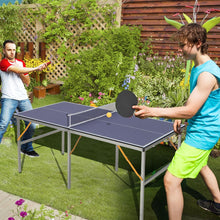 Load image into Gallery viewer, Table de Ping-Pong Pliable Peu Encombrante avec Filet Tennis de Table avec 2 Raquettes 3 Balle Pieds Rglables 180 x 90 x 76 cm -