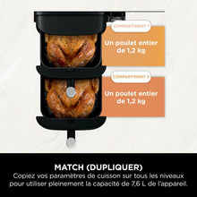 Load image into Gallery viewer, Foodi FlexDrawer Air Fryer,Dual Zone Avec Sparateur Amovible,Grand Tiroir de 10,4 L,7-en-1,Double Zone,Sans Huile,Pices Antiadhsives Compatibles Au Lave-Vaisselle,Noir AF500EU
