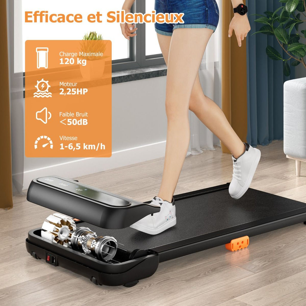 Tapis de Course et de Marche avec 12 Programmes Prdfinis Tlcommande et cran Tactile Led Machine de Jogging et de Marche Capacit 120 Kg Noir -