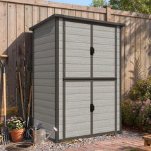 Load image into Gallery viewer, AECOJOY 58 Cu.Ft Resin Outdoor Storage Cabinet Waterproof with Shelves, Dark Gray