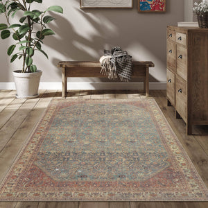 RugOver Machine Washable Area Rug, Pet-Friendly and Non-Slip Indoor Carpet for Kitchen, Bathroom, Living Room, Home Floor Decoration(Barn/Pine, 3' x