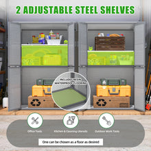 Load image into Gallery viewer, AECOJOY 58 Cu.Ft Resin Outdoor Storage Cabinet Waterproof with Shelves, Dark Gray
