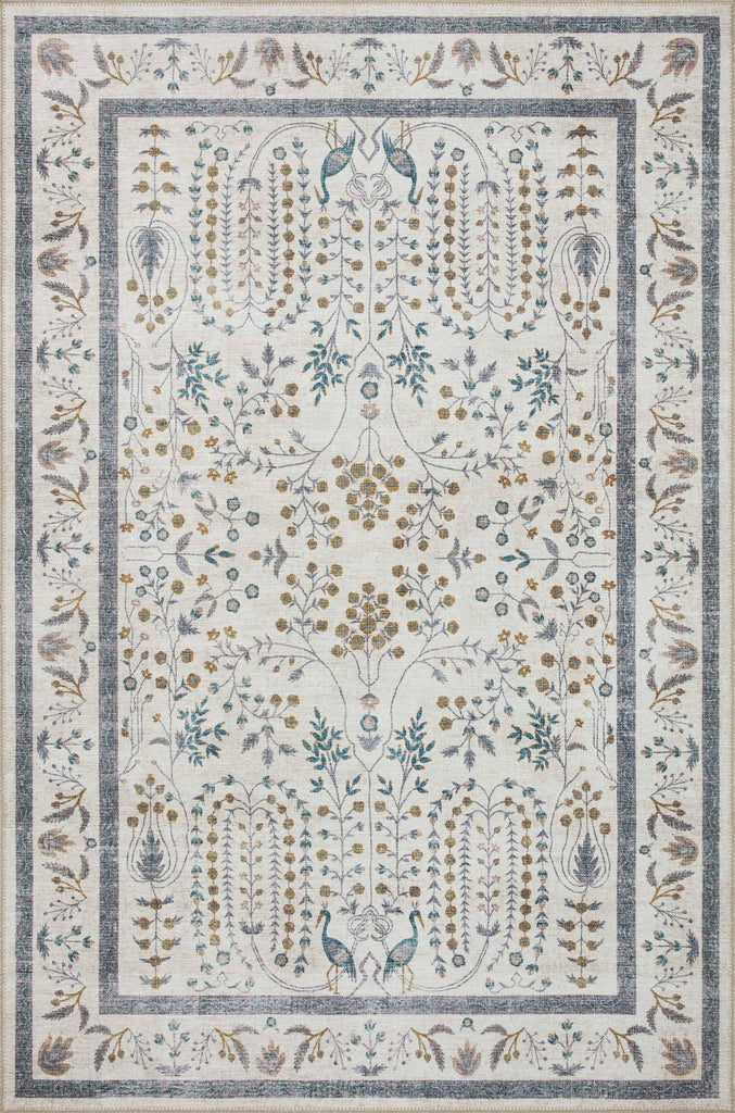 Rifle Paper Co. x Loloi Maison MAO-05 Wisteria Cream Rug Rug Size: Square 1'6"