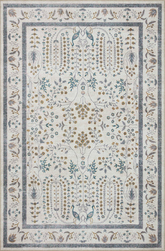 Rifle Paper Co. x Loloi Maison MAO-05 Wisteria Cream Rug Rug Size: Square 1'6