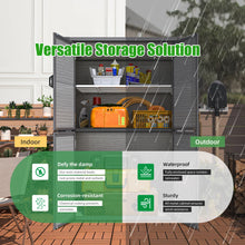 Load image into Gallery viewer, AECOJOY 58 Cu.Ft Resin Outdoor Storage Cabinet Waterproof with Shelves, Dark Gray
